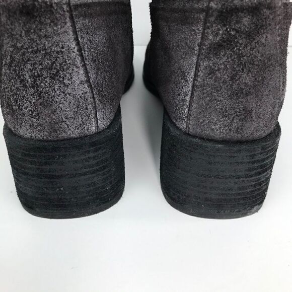 Anthropologie Intentionally Blank Grayish Purple Suede Leather Zip Closure Boots - Picture 13 of 16